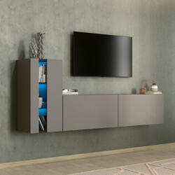 Intenso Concept-11 nappali faliszekrény sor - 200 cm (szürkésbarna) - pepita