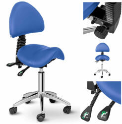  BERLIN nyereg alakú kozmetikai szék állítható forgatható háttámlával - kék