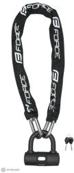FORCE Zár, lánc, 100 cm / 10 mm, fekete