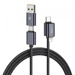 Lito Cablu Date/Incarcare Lito LD21, USB-C/USB-A - USB-C/Lightning, 100W, 1m