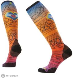 Smartwool Ski Zero Cushion Geo Peaks Print OTC térdzokni, orange rust (XL)