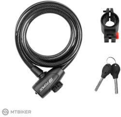 FORCE Erős spirálzár 180 cm/12 mm + tartó fekete