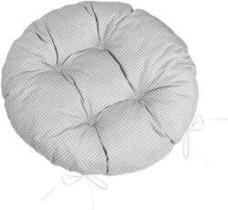 BellaTEX Ülőpárna ADÉLA, 6204 kerek steppelt, átmérő 40 cm, kockás, szürke-fehér (13205)