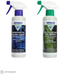 Nikwax Twin textil- és bőrtisztító spray/ujjlenyomat-tisztító gél spray, 2 x 300 ml