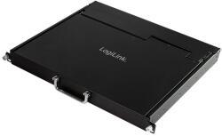 Logilink LCD-KVM-konzol 8 portos KVM kapcsoló, VGA, USB-A, PS/2, alacsony beépítési mélység, QWERTZ - pepita