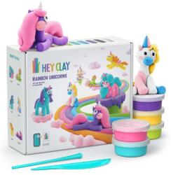 HEY CLAY Hey Clay, Rainbow Unicorns, set creativ, 15 cutii de plastilina