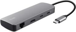 Trust Docking Station Trust Dalyx 8-in-1, Grey (TR-25672) - flax
