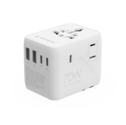 Gembird Adaptor universal de alimentare de călătorie 70W Alb (TPA-2A3C70-01-W)