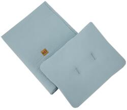 EKO Ágynemű szett 2 részes muszlin Blue 30x40 cm, 75x100 cm - pepita