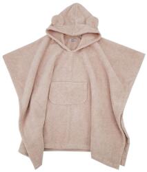 Eko Pončo pamutból kapucnival és fülekkel Powder pink 75x120 cm - pepita