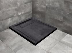 Radaway Doris C lapos fekete betonszürke zuhanytálca 90x90 fekete, ajándék szifonnal