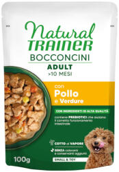 Natural Trainer 12x100g Natural Trainer Bocconcini Adult Small & Toy falatkák szószban nedves kutyatáp - Csirke