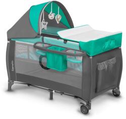 Lionelo - SVEN PLUS utazóágy szürke/türkiz 5902581650603 (LN0143)