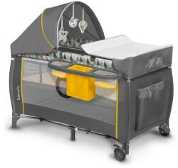 Lionelo - Utazóágy SVEN PLUS szürke/sárga 5902581656193 (LN0144)