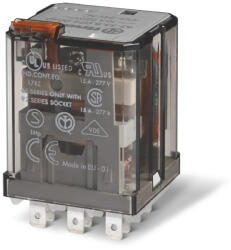 Finder 62.33. 8.230. 0040 Teljesítményrelé, dugaszolható, mechanikus állapotjelzés + tesztgomb, 3 váltóérintkező 16 A, tekercs: 230 V AC (62.33.8.230.0040)