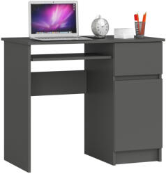 Brius Birou computer pal sertar dulap raft tastatura dreapta, 90x50x77 cm, design modern, stejar gri (AK-52851900)