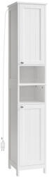 Brius Dulap baie inalt ingust lumina led rafturi reglabile mdf, 30x30x170 cm, usa reversibila, alb (EZ-BBC566W03)