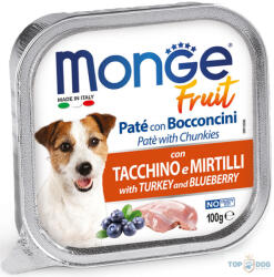 Monge 100g Fruit Paté&Chunk pulyka-áfonya
