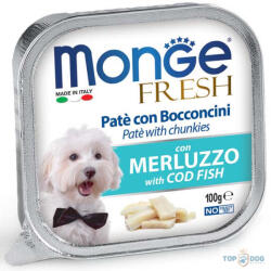 Monge 100gr Fresh Pate&Chunk Tőkehal