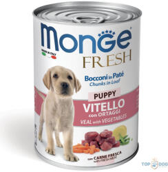 Monge Dog 400gr Fresh Chunk in Loaf Puppy Borjú-zöldség