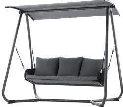 Garden Line Leagăn de grădină cu brațe împletite 180 x 139 x 185 CM antracit premium *3149 (CH-KRE3149)