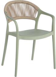 TEMPO KONDELA Rakásolható szék, zöld/bézs, LEXTON