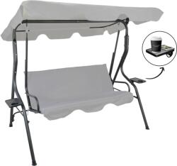 Garden Line BALANȚĂ DE GRĂDINĂ 170 x 110 x 153 cm GRI FĂRĂ PERNĂ CU SUPORTURI PENTRU CEȘTI *5422 (CH-KRE5422)