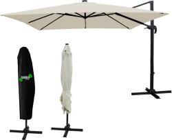 Garden Line Umbrelă de grădină 3 x 3 m bej "ROMA" cu husă și LED *1565 (CH-GAO1565)