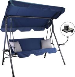 Garden Line Leagăn de Grădină Tip A 170 x 118 x 153 cm Albastru Închis cu Perne Gri și Suporturi pentru Băuturi *9696 (CH-KRE9696)