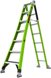 Little Giant Ladder Двураменна стълба от фибростъкло 7+6 стъпала Little Giant TELECOMBO с GROUND CUE, V-bar и двупозиционни пети (13948)