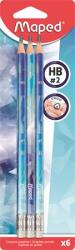 Maped Grafitceruza radírral, HB, háromszögletű, MAPED "Arctic jégvilág", 6 db (IMA851826) - webpapir