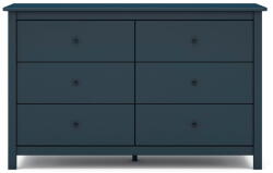 Marckeric Comodă albastru-închis joasă din lemn masiv de pin 130x80 cm Misti - Marckeric Comoda