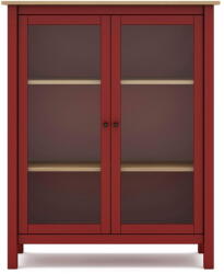 Marckeric Piros-natúr színű borovi fenyő tálalószekrény 90x110 cm Misti - Marckeric