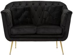 Mauro Ferretti Fekete bársony kanapé 130 cm Budapest - Mauro Ferretti