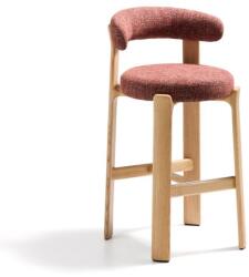 Kave Home Terrakotta színű-világos natúr színű kőrisfa bárszék (ülésmagasság 75 cm) Granite - Kave Home