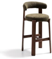 Kave Home Zöld-sötét natúr színű kőrisfa bárszék (ülésmagasság 75 cm) Granite - Kave Home - bonami - 164 943 Ft