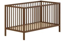 Vipack Barna bükkfa babaágy levehető oldallal-állítható magassággal 70x140 cm Dino - Vipack