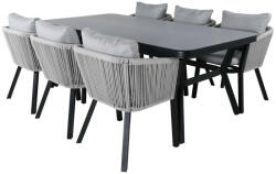 Asztal és szék garnitúra Dallas 3020 (Fekete + Szürke)