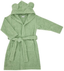 EKO Köntös pamutból kapucnival és fülekkel Olive green méret L 92-98