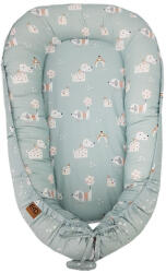 EKO Kétszínű pamut babafészek Dogs Stars Mint 90x60 cm