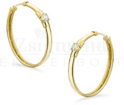  14 karátos arany köves karika fülbevaló - átm. 30 mm (AU14303) AU14303