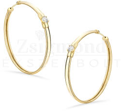 14 karátos arany köves karika fülbevaló - átm. 20 mm (AU14302) AU14302