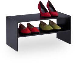 Relaxdays Suport negru pentru pantofi cu 2 rafturi (10133959) Pantofar