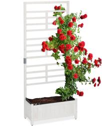 Relaxdays Jardinieră cu perete cu spalier alb (10133925)