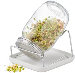 Relaxdays Borcan de germinare cu suport și tavă (10133497)