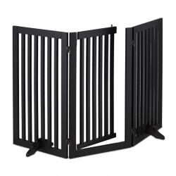 Relaxdays Poartă de siguranță neagră cu ușă, 92 cm (10133168)