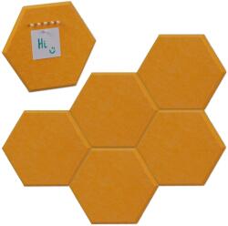 Relaxdays Hexagonuri din pâslă galbenă pentru panouri de afiș, set de 6 (10134676)