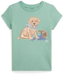 Ralph Lauren gyerek pamut póló - türkiz 109-116 - answear - 23 990 Ft