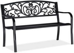 Relaxdays Bancă de grădină din metal cu ornamente (10132461)