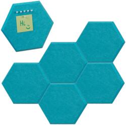 Relaxdays Set de 6 hexagone din pâslă albastră pentru panouri de afiș (10134641)